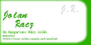 jolan racz business card